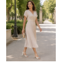Sandale dama elegante bej din piele naturala cu toc de 6 cm MRSDACRM